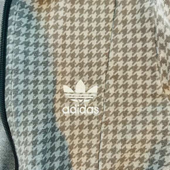 Rare!Adidas Women's Brown Houndstooth Bomber Jacket - Picture 2 of 4